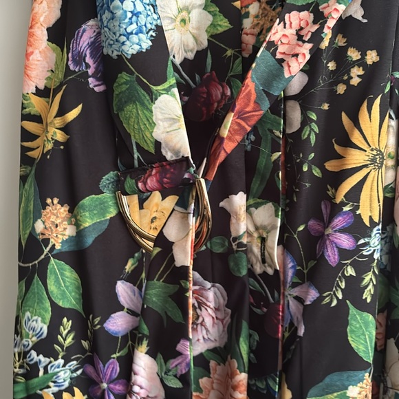 Black Floral Print Shirt Dress - Picture 3 of 3